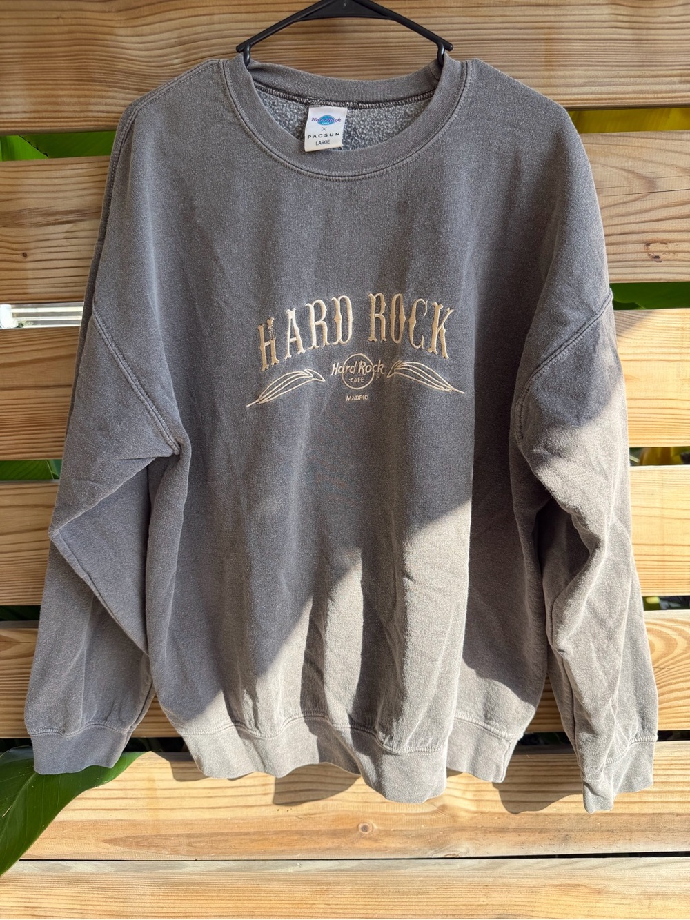 PacSun Men’s Gray Crewneck Sweatshirt with Hard Rock Logo